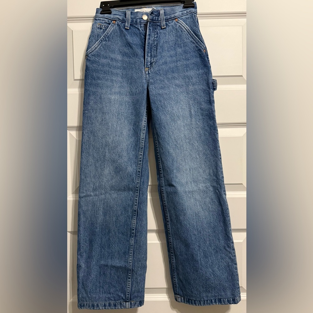 Aritzia Denim Forum The Farrah Hi-Rise Carpenter Jeans (Wide Leg)
